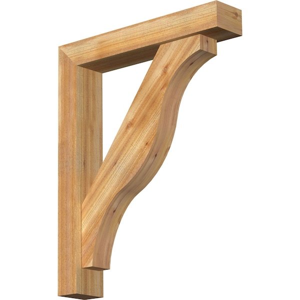 Ekena Millwork Funston Block Rough Sawn Bracket w/ Offset Brace, Western Red Cedar, 6"W x 32"D x 40"H BKT0604X32X40FST05RWR - main